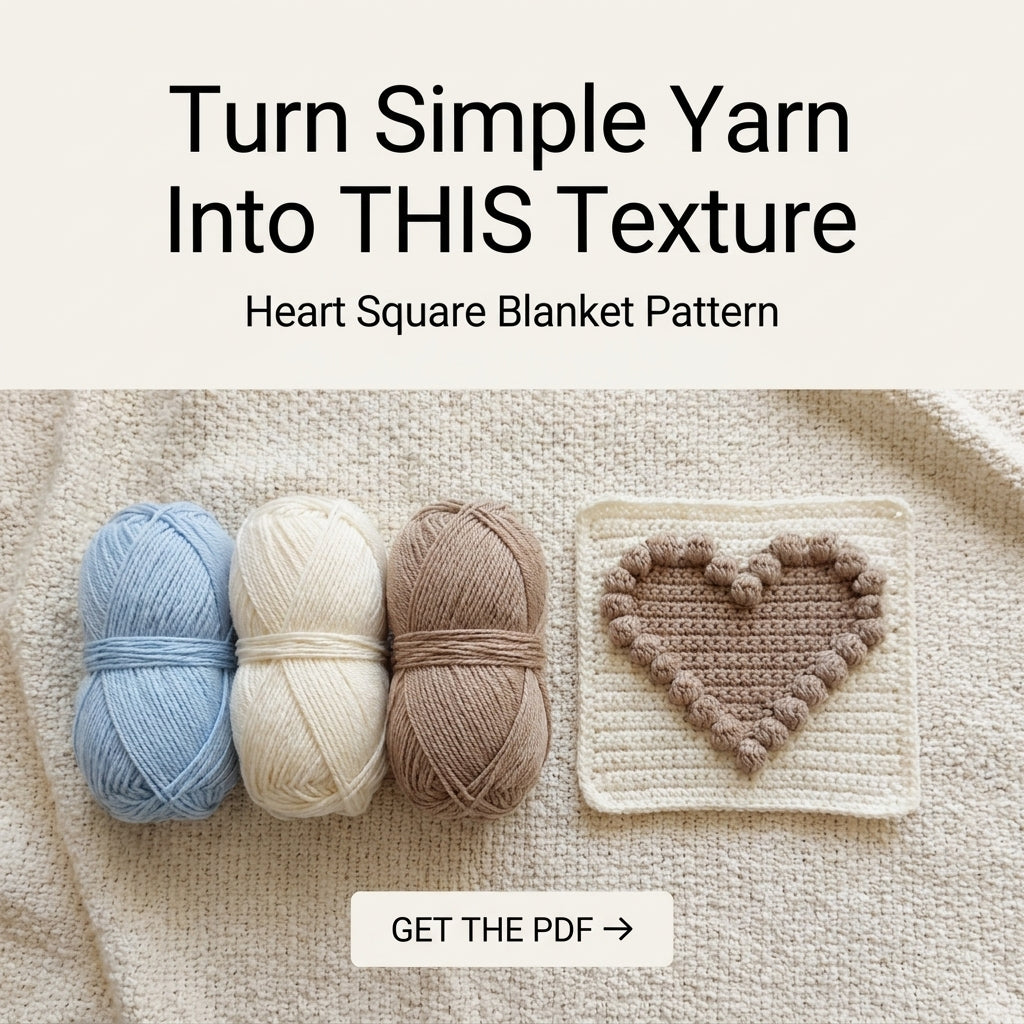 Bubble Heart Baby Blanket Crochet Pattern – Textured Puff Stitch Hearts
