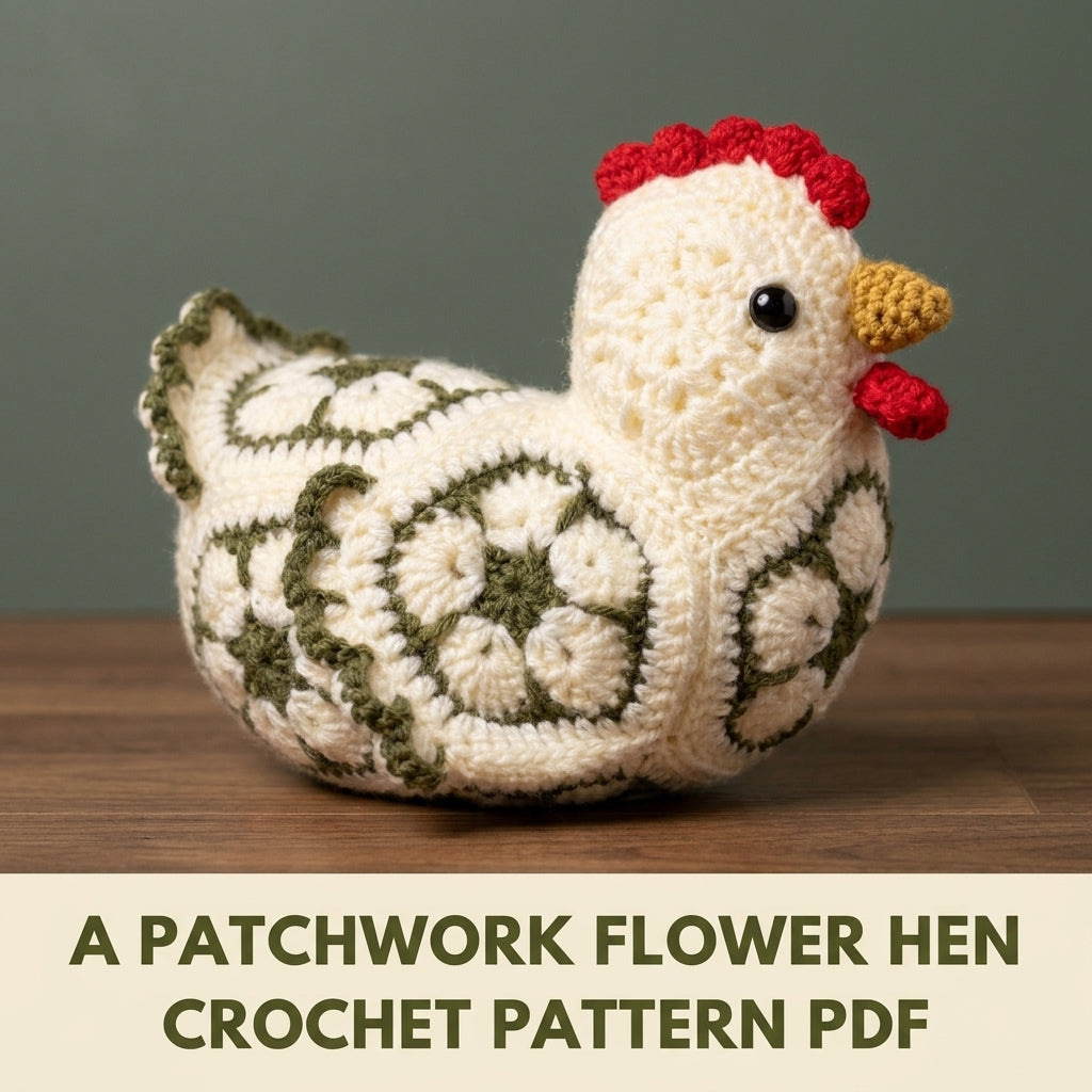 African Flower Hen Crochet Pattern PDF – Hexagon Amigurumi Chicken
