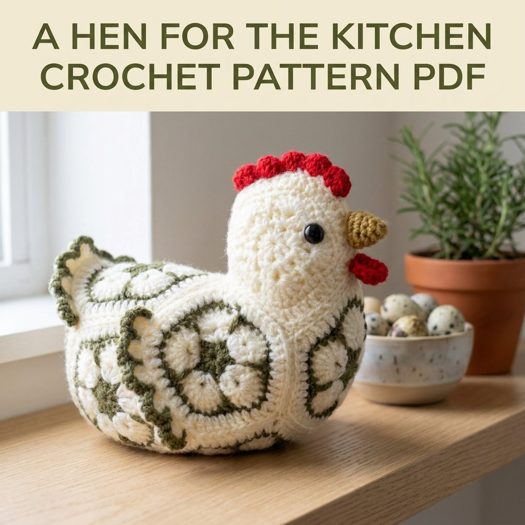 African Flower Hen Crochet Pattern PDF – Hexagon Amigurumi Chicken