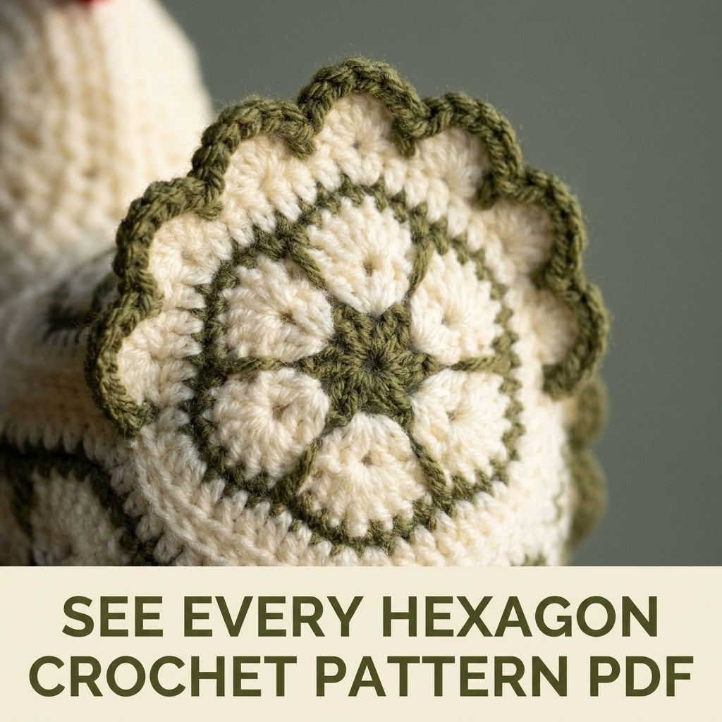 African Flower Hen Crochet Pattern PDF – Hexagon Amigurumi Chicken