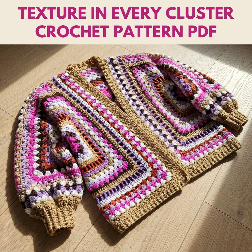 Hexagon Stripe Granny Cardigan Crochet Pattern PDF – Easy Hexagon Cardigan