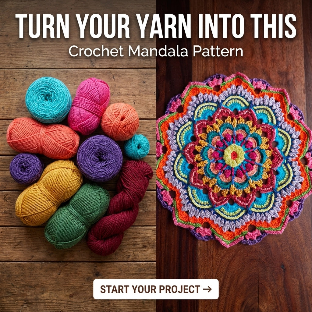 Overlay Crochet Mandala Pattern | Layered Petal Table Topper & Centrepiece | Multi-Colour Doily | PDF Instant Download
