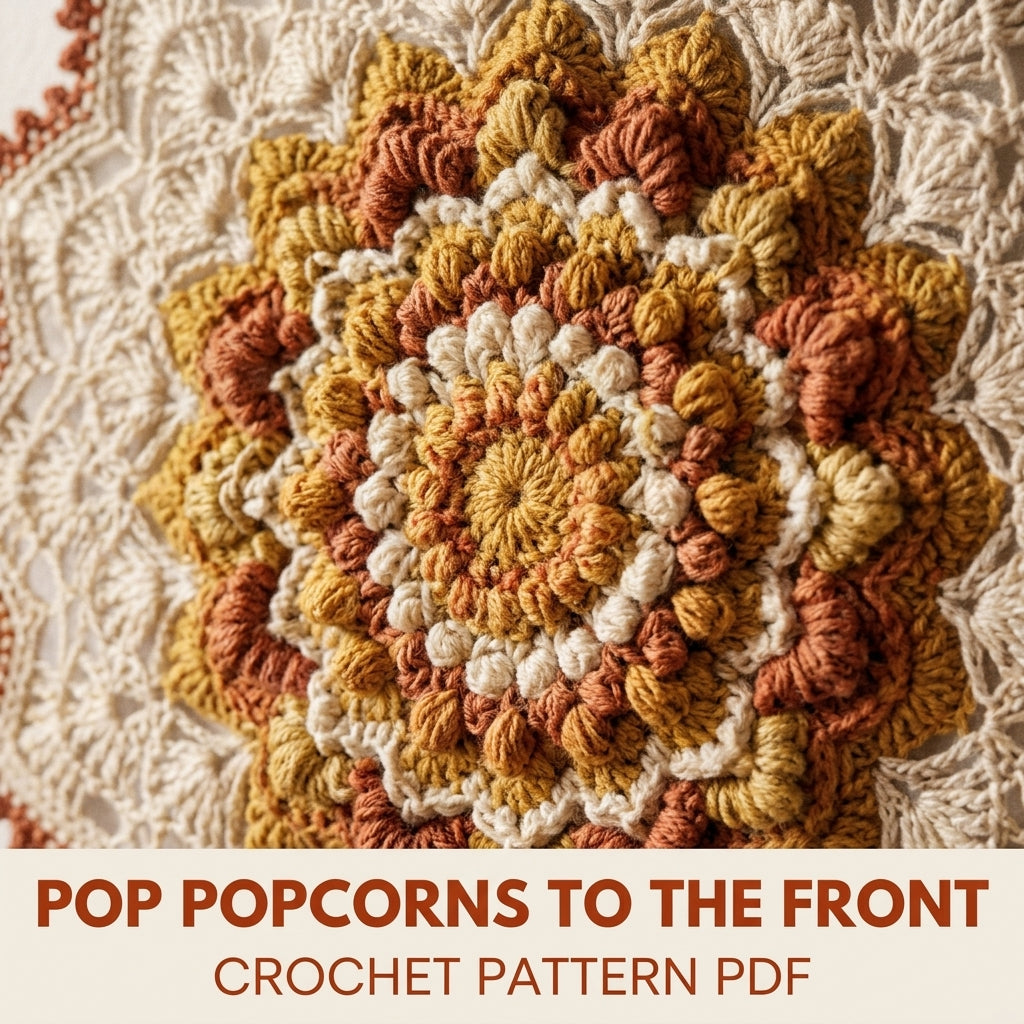 Popcorn Mandala Tassel Wall Hanging Crochet Pattern PDF – Boho Wall Decor