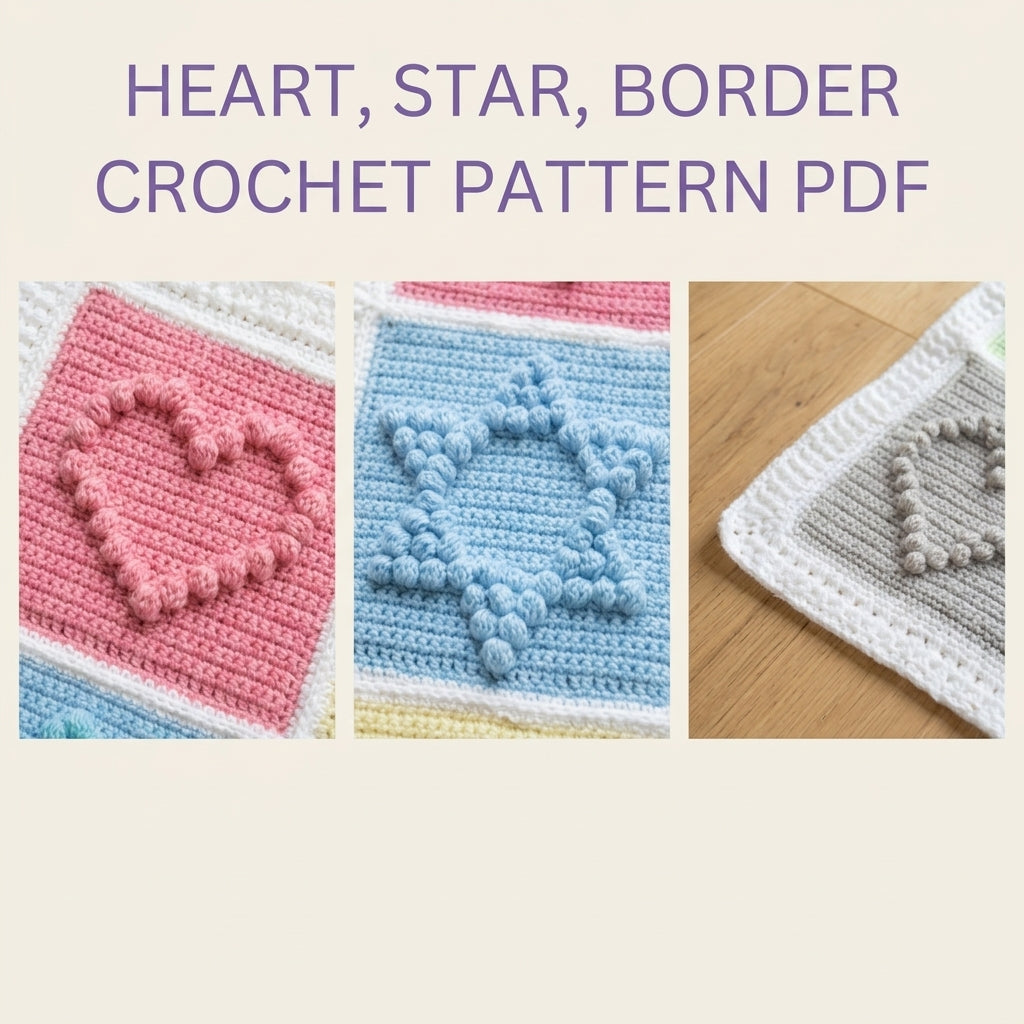 Bobble Shapes Baby Blanket Crochet Pattern PDF – Textured Pastel Squares