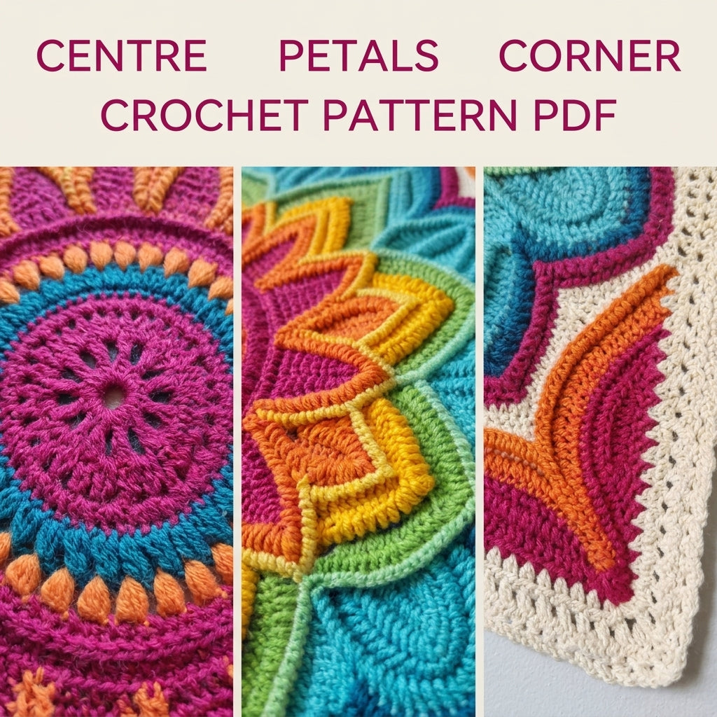 Rainbow Bloom Wall Hanging Crochet Pattern PDF – 3D Flower Mandala Wall Decor