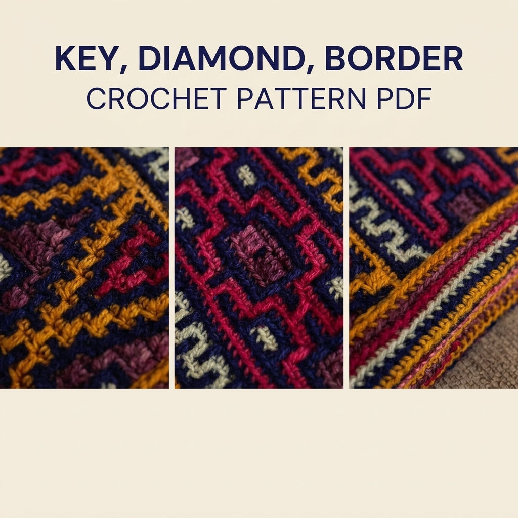 Kilim Mosaic Crochet Blanket Crochet Pattern PDF – Overlay Mosaic Afghan
