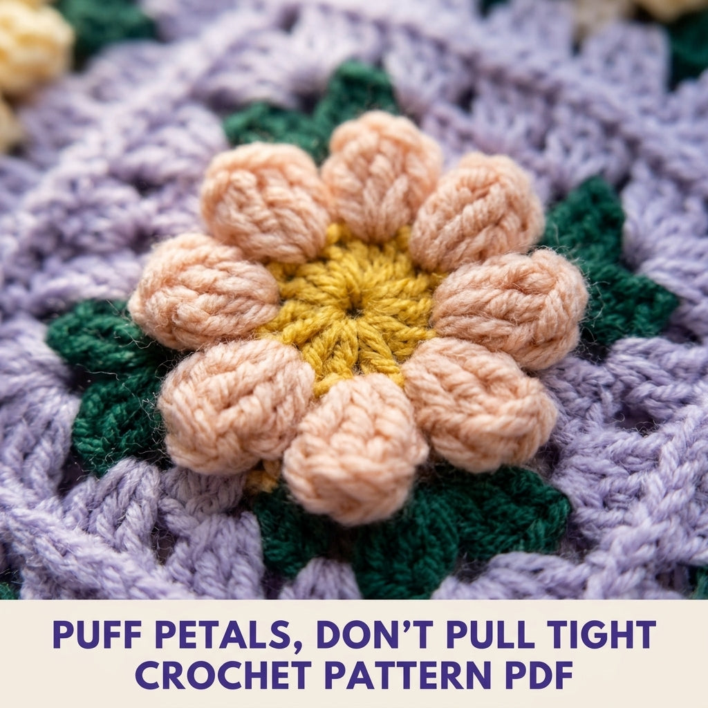 Lavender Flower Square Cardigan Crochet Pattern PDF – Oversized Granny Sleeve Cardigan