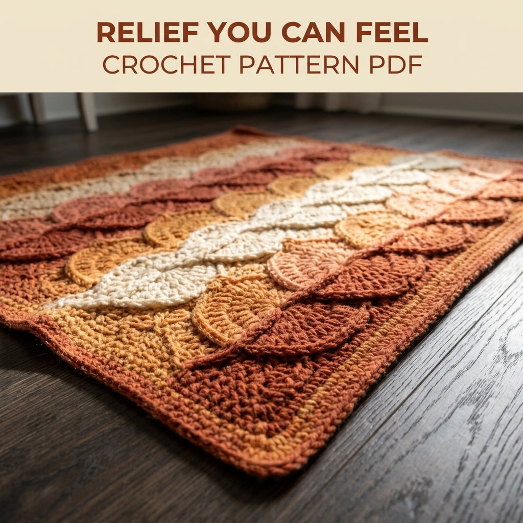 Catherine Wheel Crochet Blanket Pattern PDF – Textured Scalloped Throw in Rust, Orange and Cream
