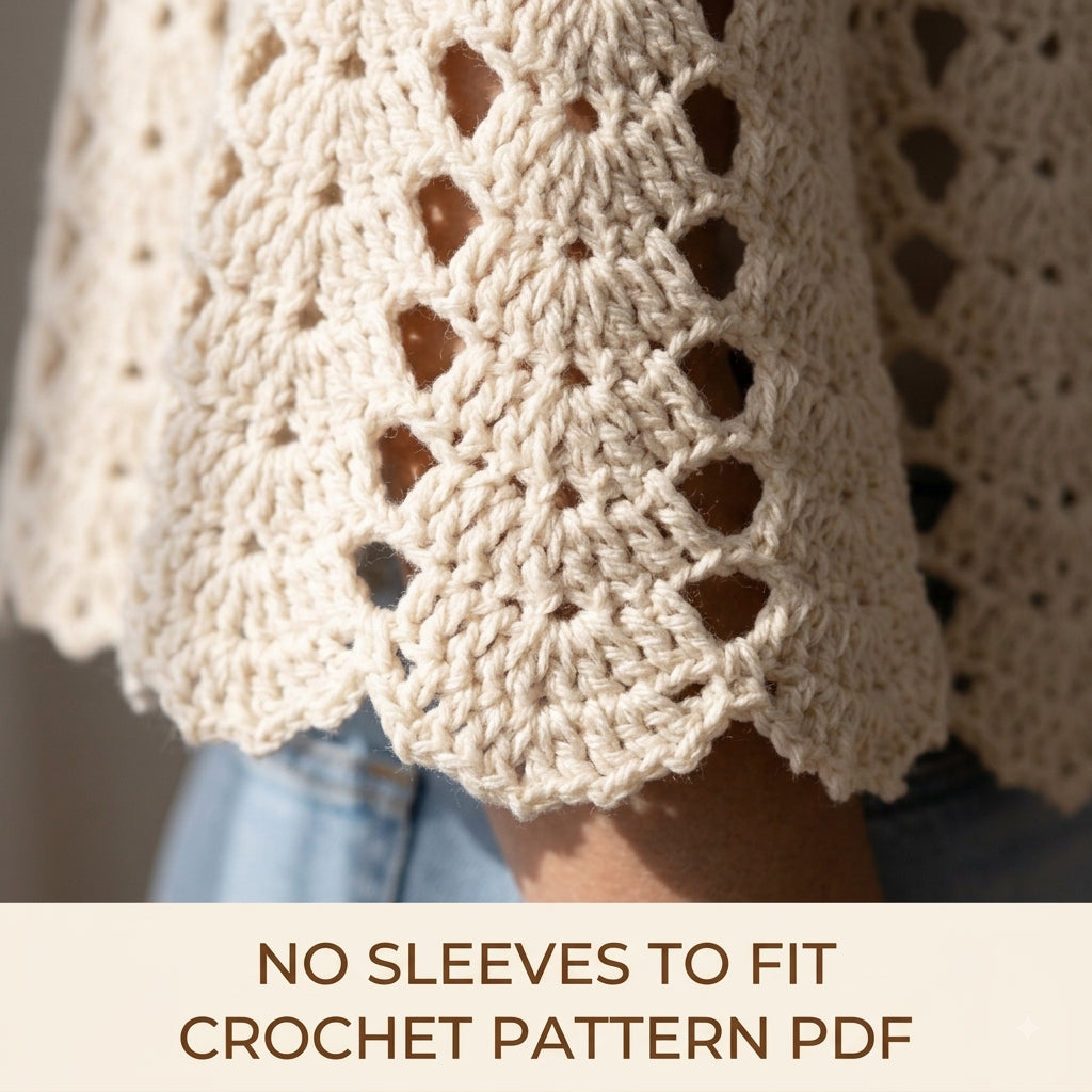Lace Capelet Crochet Pattern PDF – Women's Shell Lace Cape with Scalloped Hem