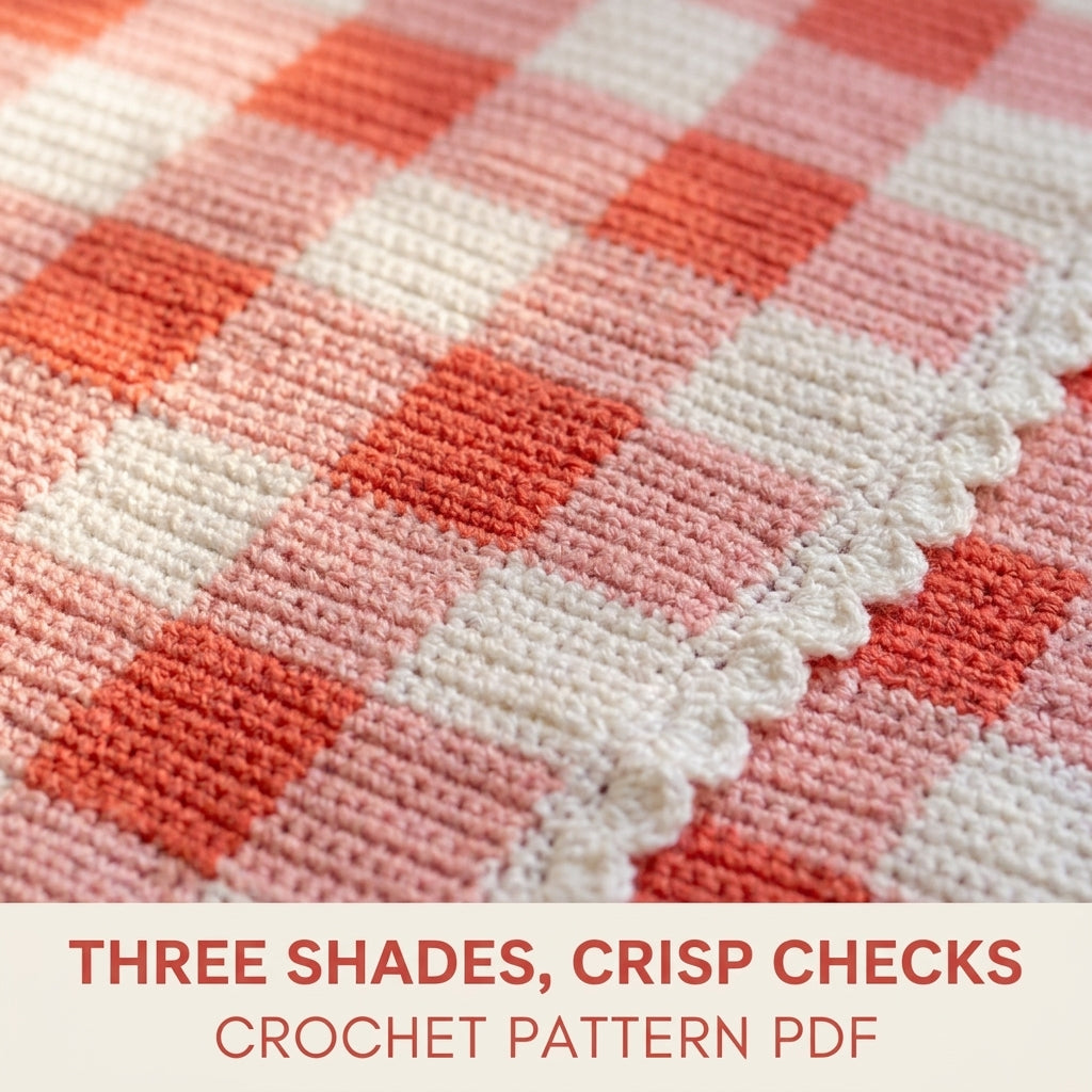 Pink Gingham Baby Blanket Crochet Pattern PDF – Crochet Gingham Afghan