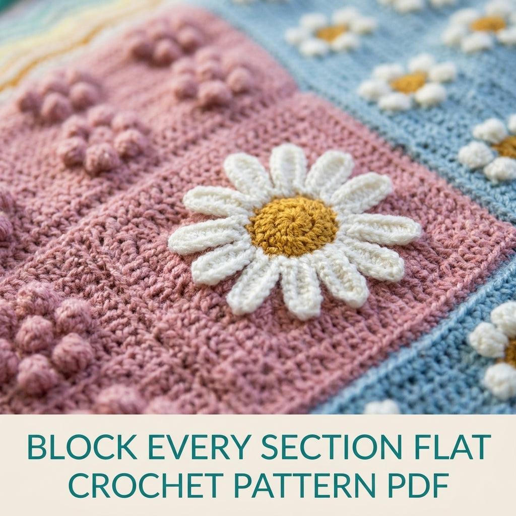 Daisy Sampler Blanket Crochet Pattern PDF – Learn Many Stitches