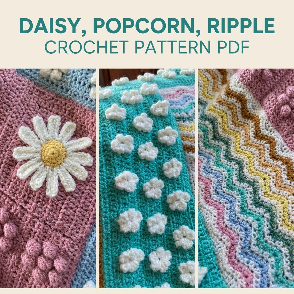 Daisy Sampler Blanket Crochet Pattern PDF – Learn Many Stitches