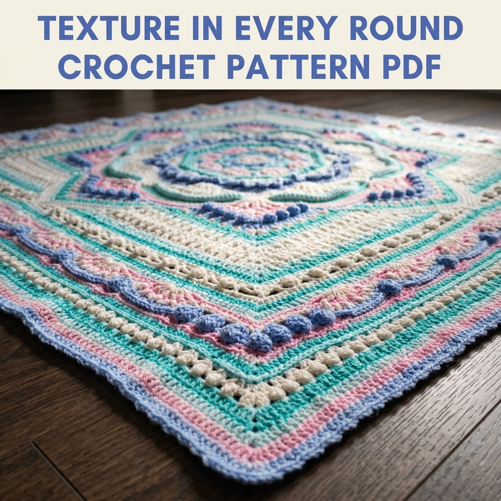 Pastel Star Mandala Blanket Crochet Pattern PDF – Textured Mandala Square Throw