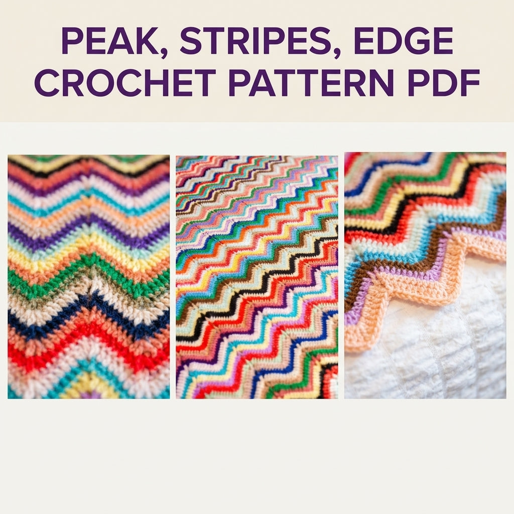 Rainbow Ripple Stripe Blanket Crochet Pattern PDF – Vintage Chevron Afghan
