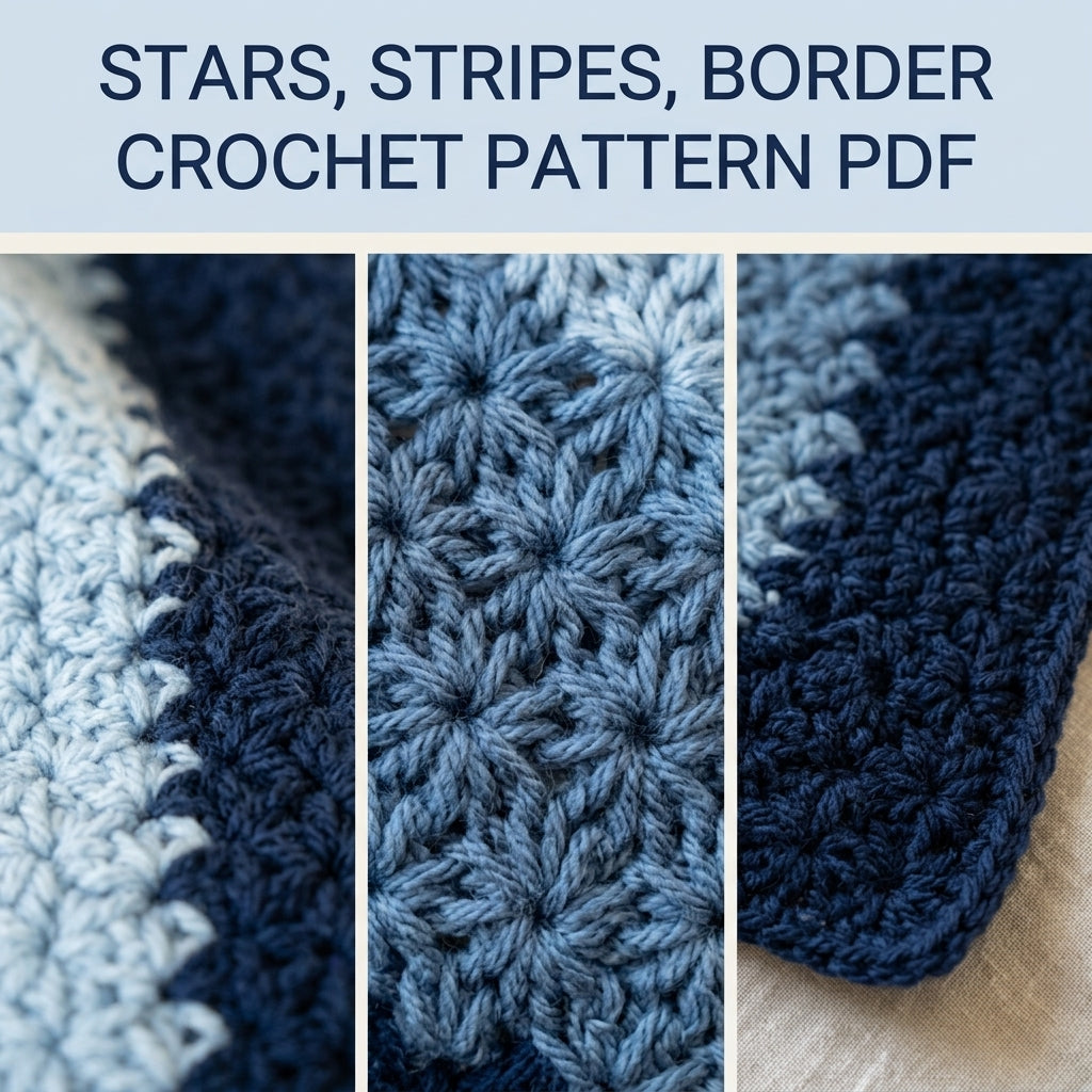 Star Stitch Crochet Blanket Pattern PDF – Textured Striped Throw in Navy and Blue