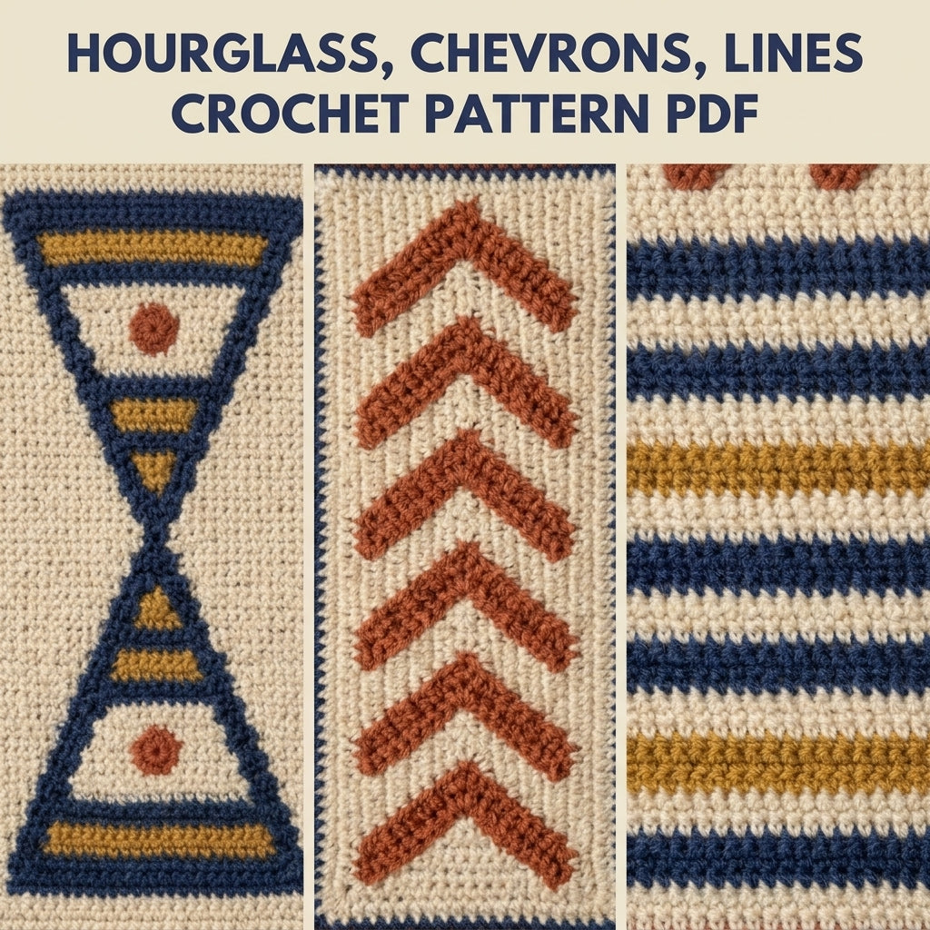 Hourglass Tapestry Crochet Wall Hanging Pattern PDF – Geometric Colourwork Wall Art