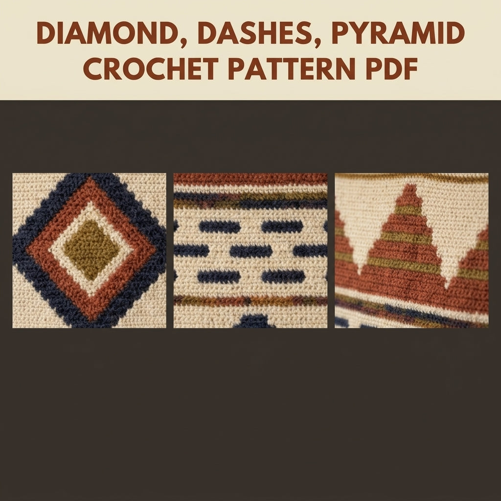 Pyramid Tapestry Crochet Pattern PDF – Geometric Crochet Wall Decor