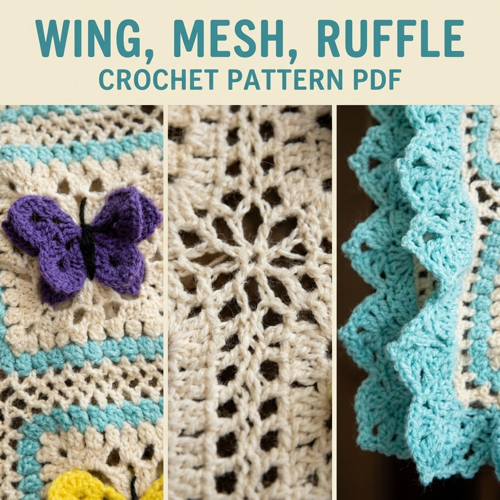 Butterfly Granny Square Baby Blanket Crochet Pattern PDF – 3D Butterfly