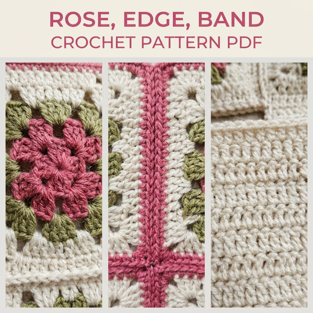 Rose Granny Pocket Organizer Crochet Pattern PDF – Hanging Bathroom Storage