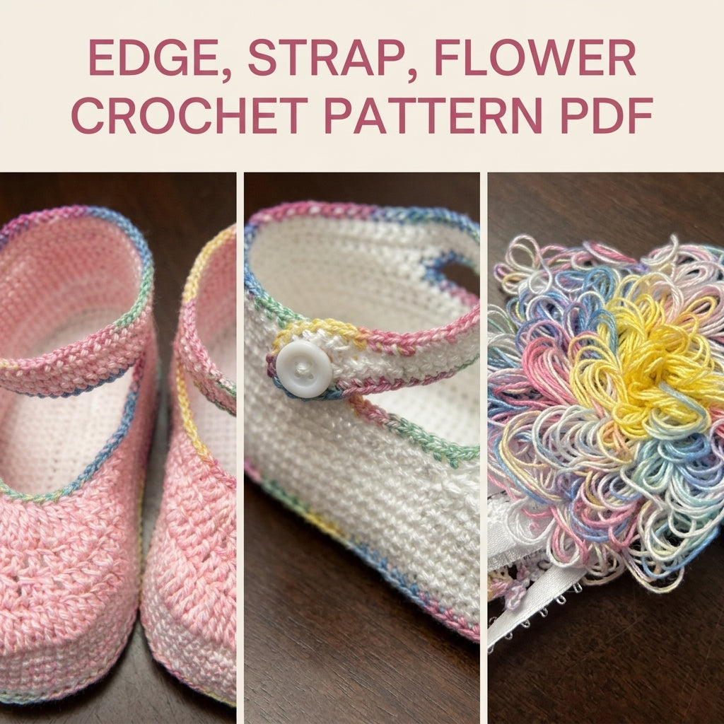 Mary Jane Booties and Headband Set Crochet Pattern PDF – Baby Christening Set