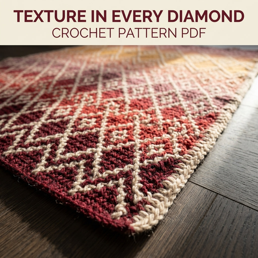 Sunset Mosaic Diamond Throw Crochet Pattern PDF – Gradient Mosaic Blanket