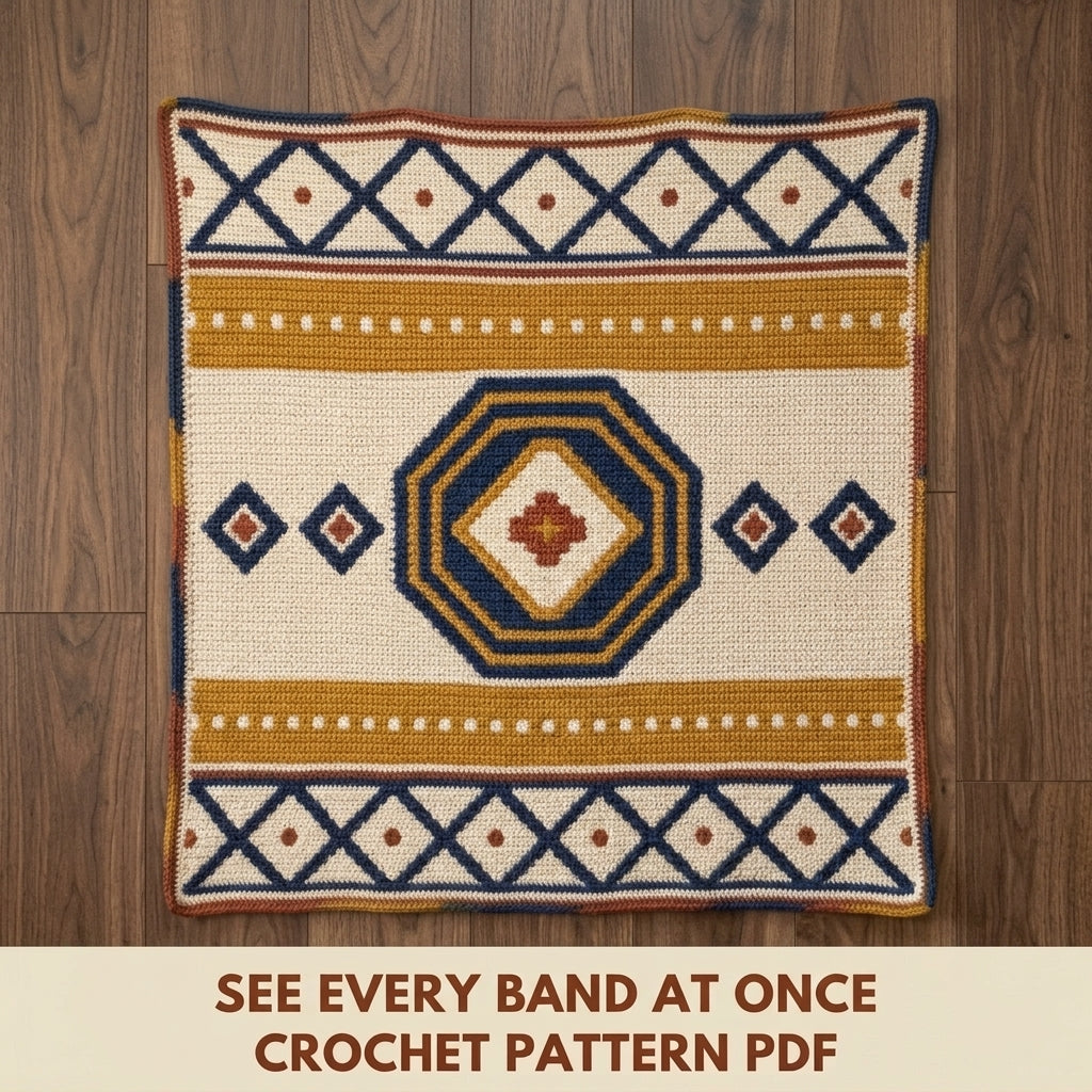 Medallion Tapestry Crochet Pattern PDF – Geometric Crochet Wall Decor