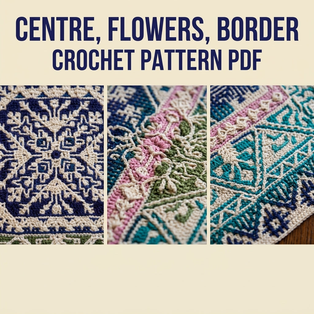 Mosaic Medallion Square Blanket Crochet Pattern PDF – Mosaic in the Round Throw
