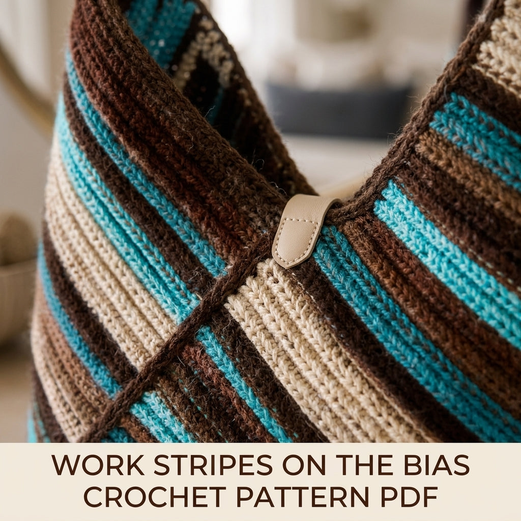 Diagonal Stripe Hobo Bag Crochet Pattern PDF – Diagonal Stripe Shoulder Bag