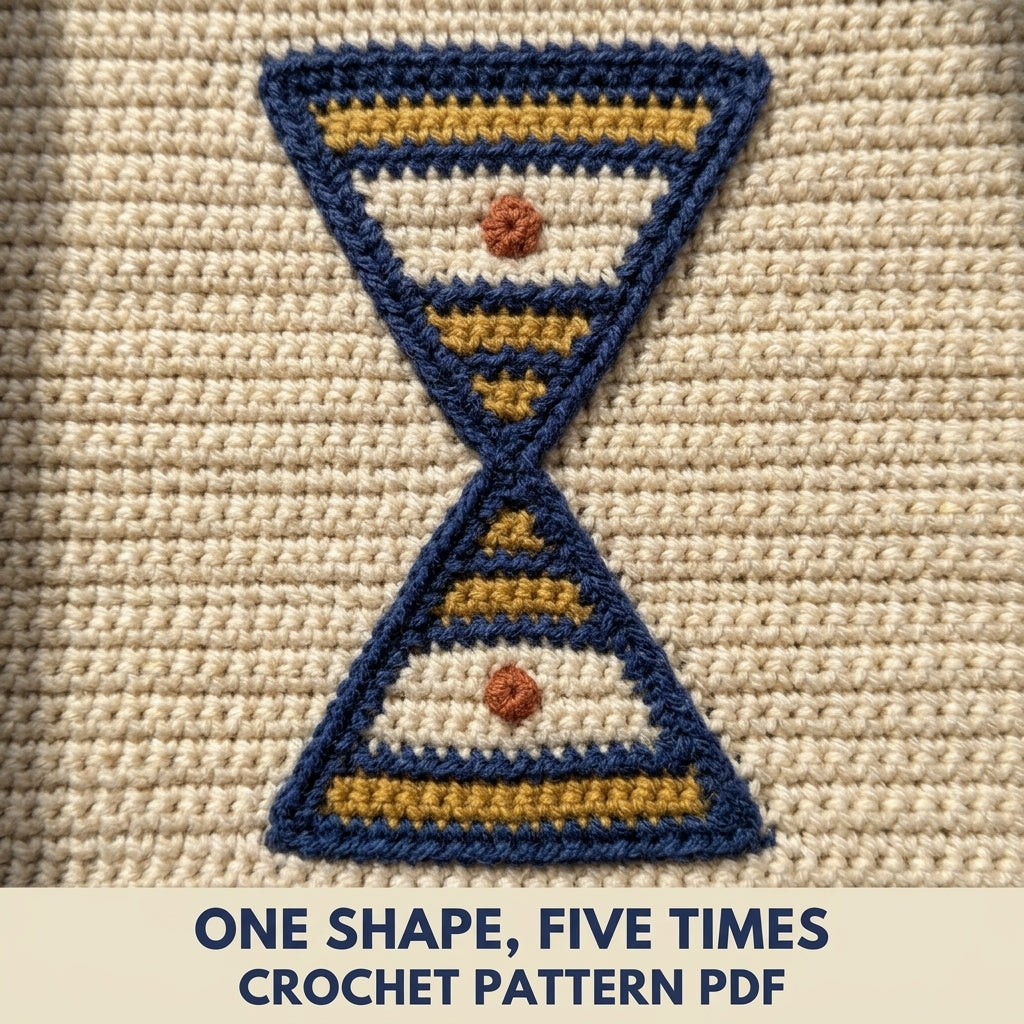 Hourglass Tapestry Crochet Wall Hanging Pattern PDF – Geometric Colourwork Wall Art