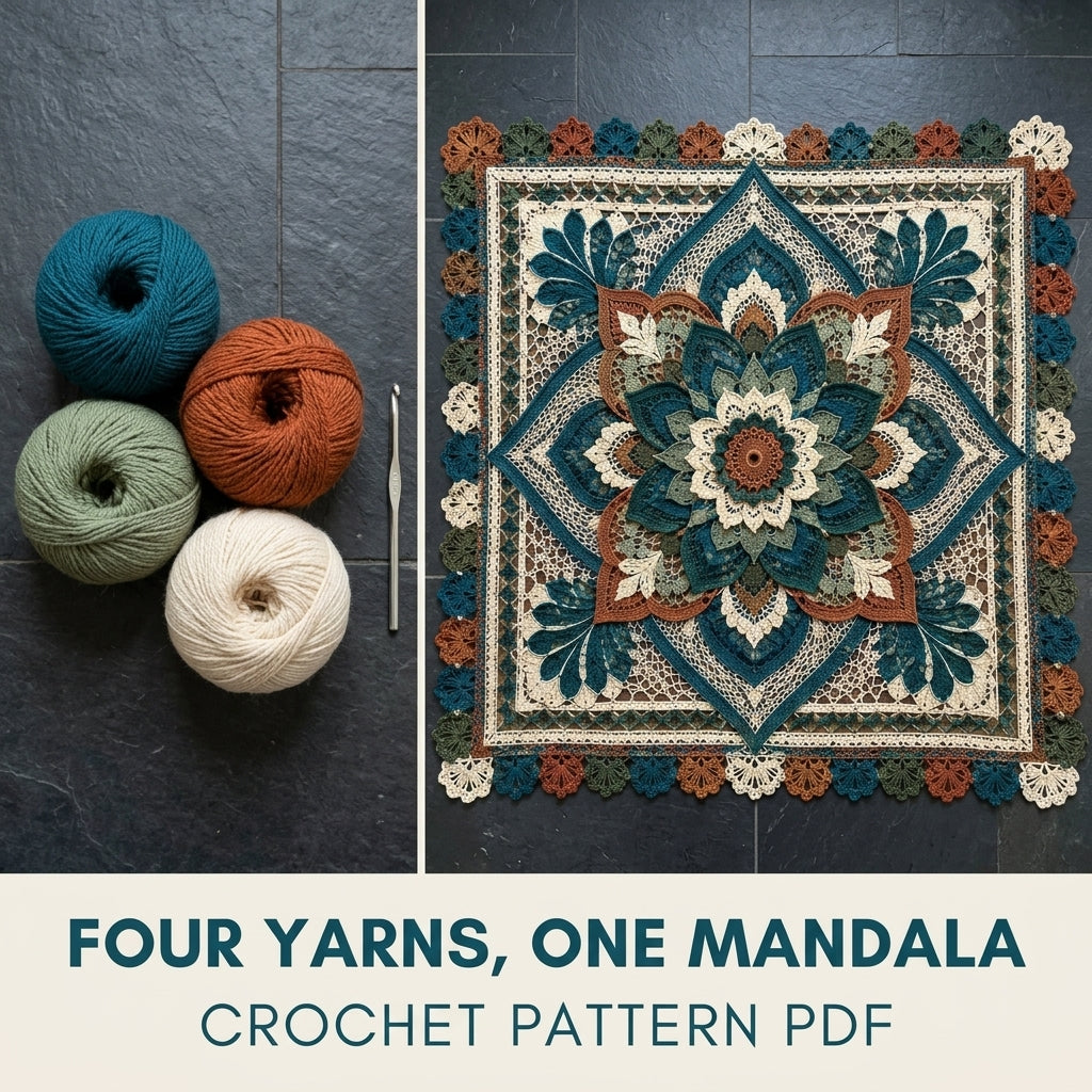 Mandala Lace Bedspread Crochet Pattern PDF – Heirloom Lace Coverlet