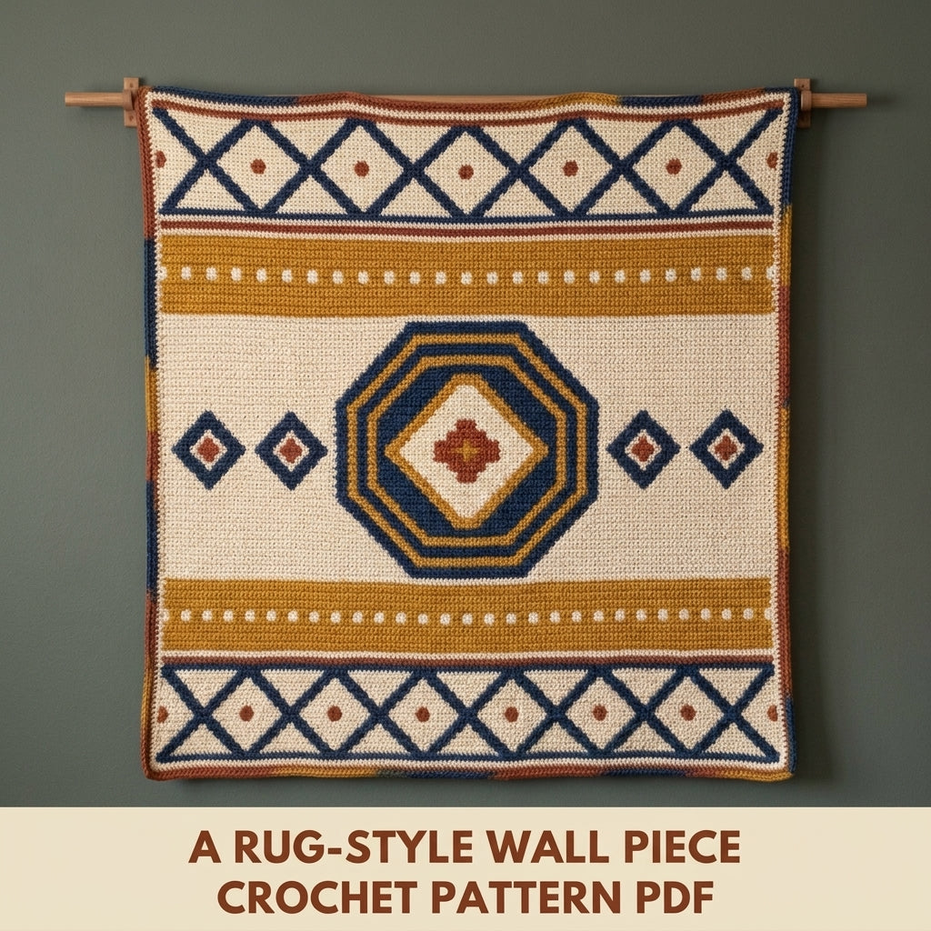 Medallion Tapestry Crochet Pattern PDF – Geometric Crochet Wall Decor