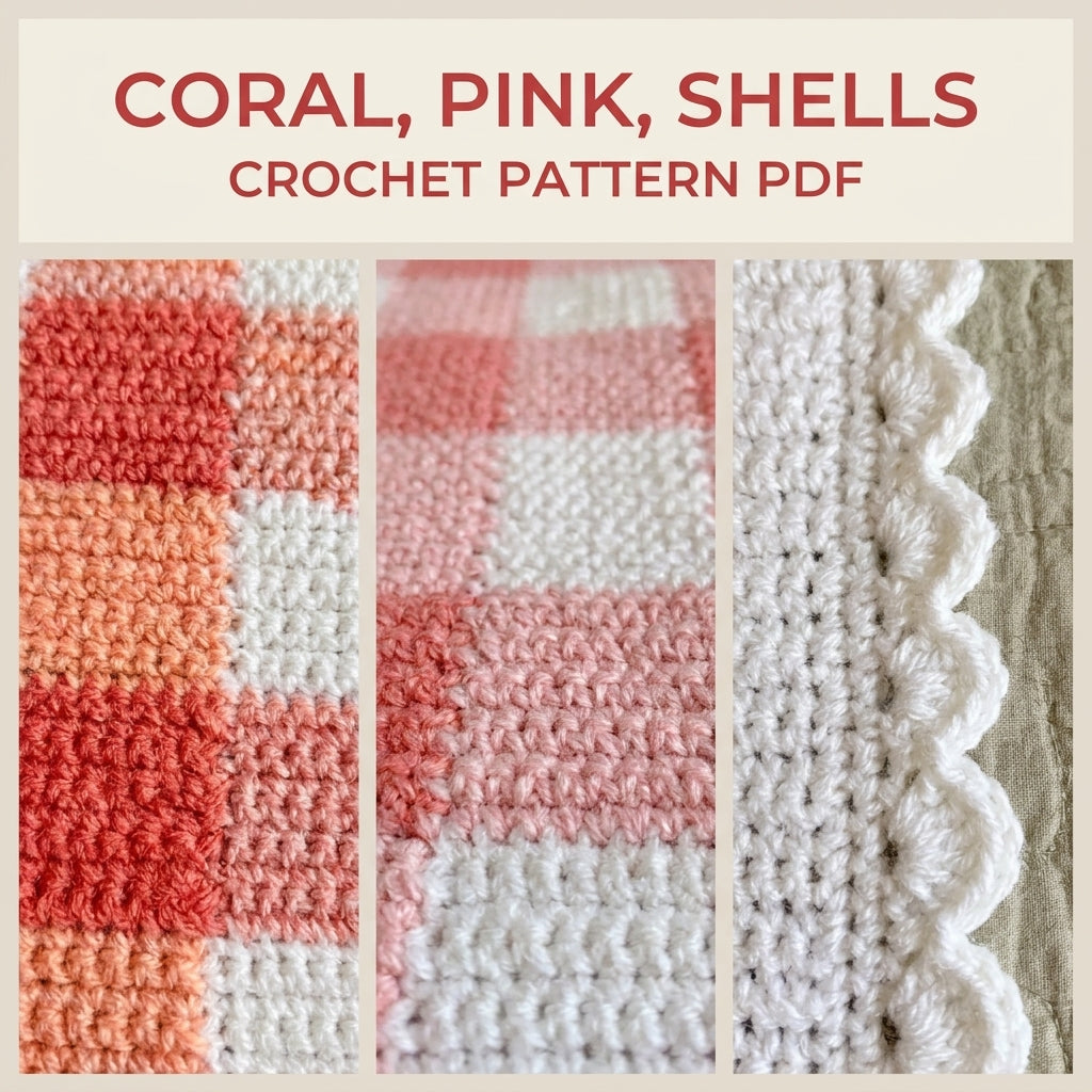 Pink Gingham Baby Blanket Crochet Pattern PDF – Crochet Gingham Afghan