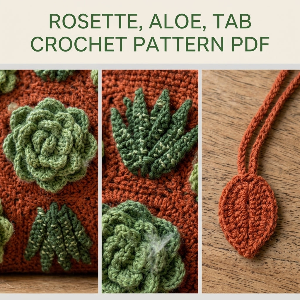 Succulent Bag Crochet Pattern PDF – Crossbody Bag with 3D Succulents