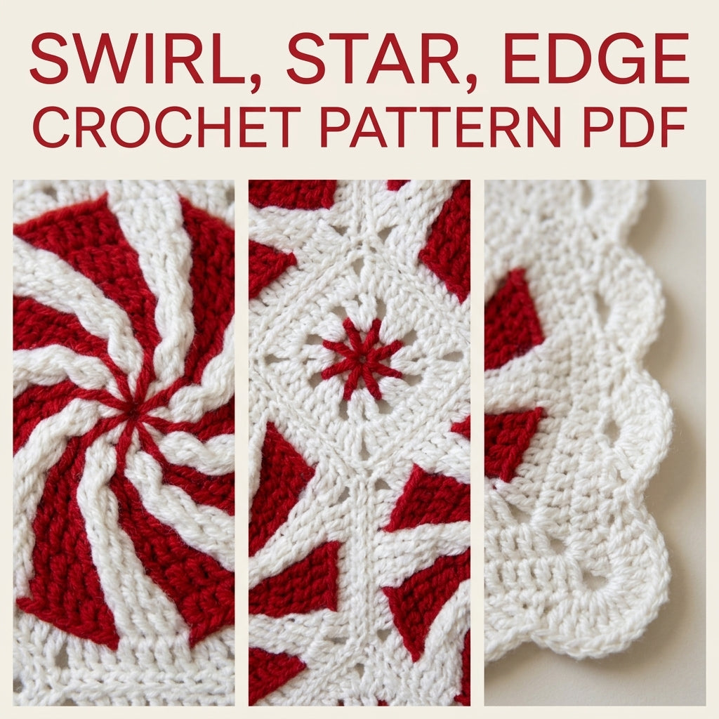 Peppermint Swirl Blanket Crochet Pattern PDF – Christmas Candy Afghan