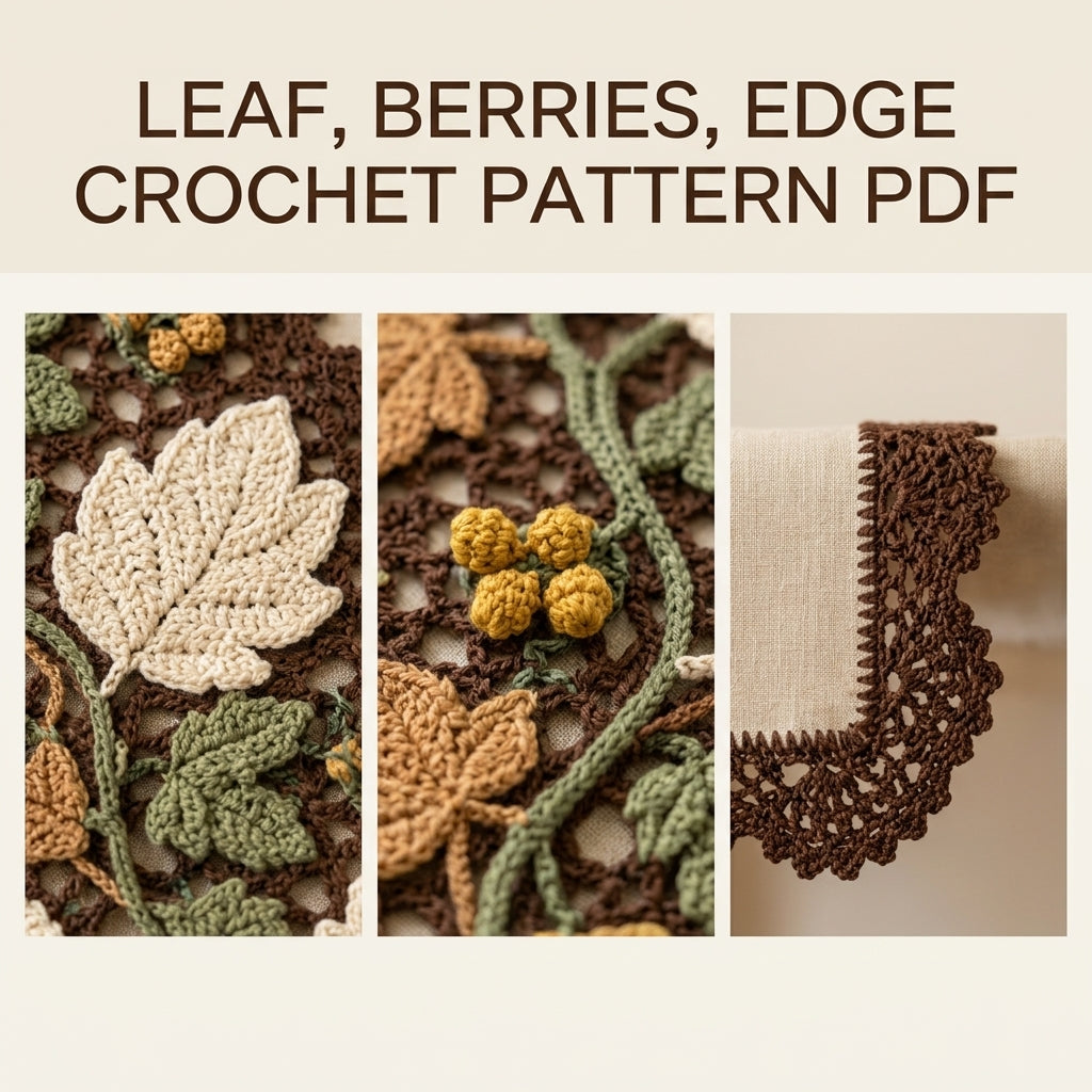 Woodland Leaf Vine Table Runner Crochet Pattern PDF – Autumn Leaf Runner