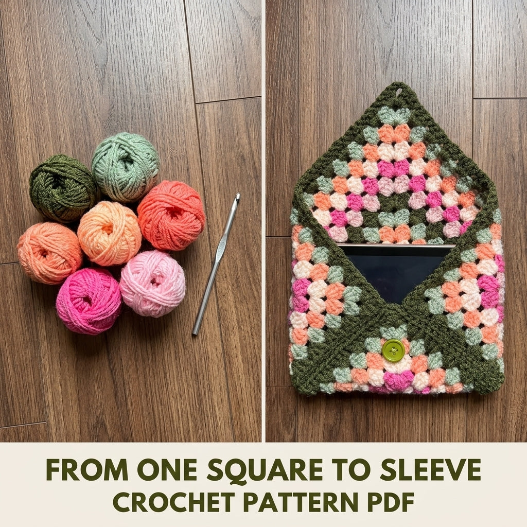 Granny Envelope Tablet Sleeve Crochet Pattern PDF – Tablet Case