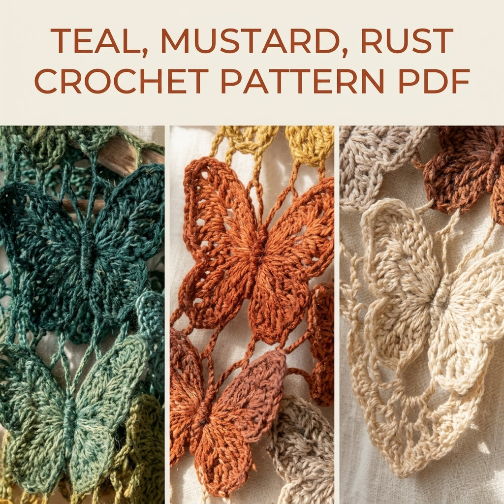 Autumn Butterfly Wrap Crochet Pattern PDF – Ombré Joined Butterfly Shawl