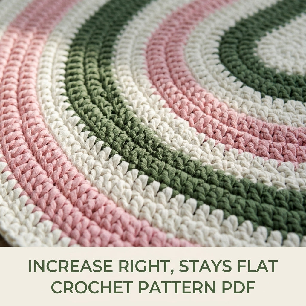 Oval Stripe Rug Crochet Pattern PDF – Easy T-Shirt Yarn Rug