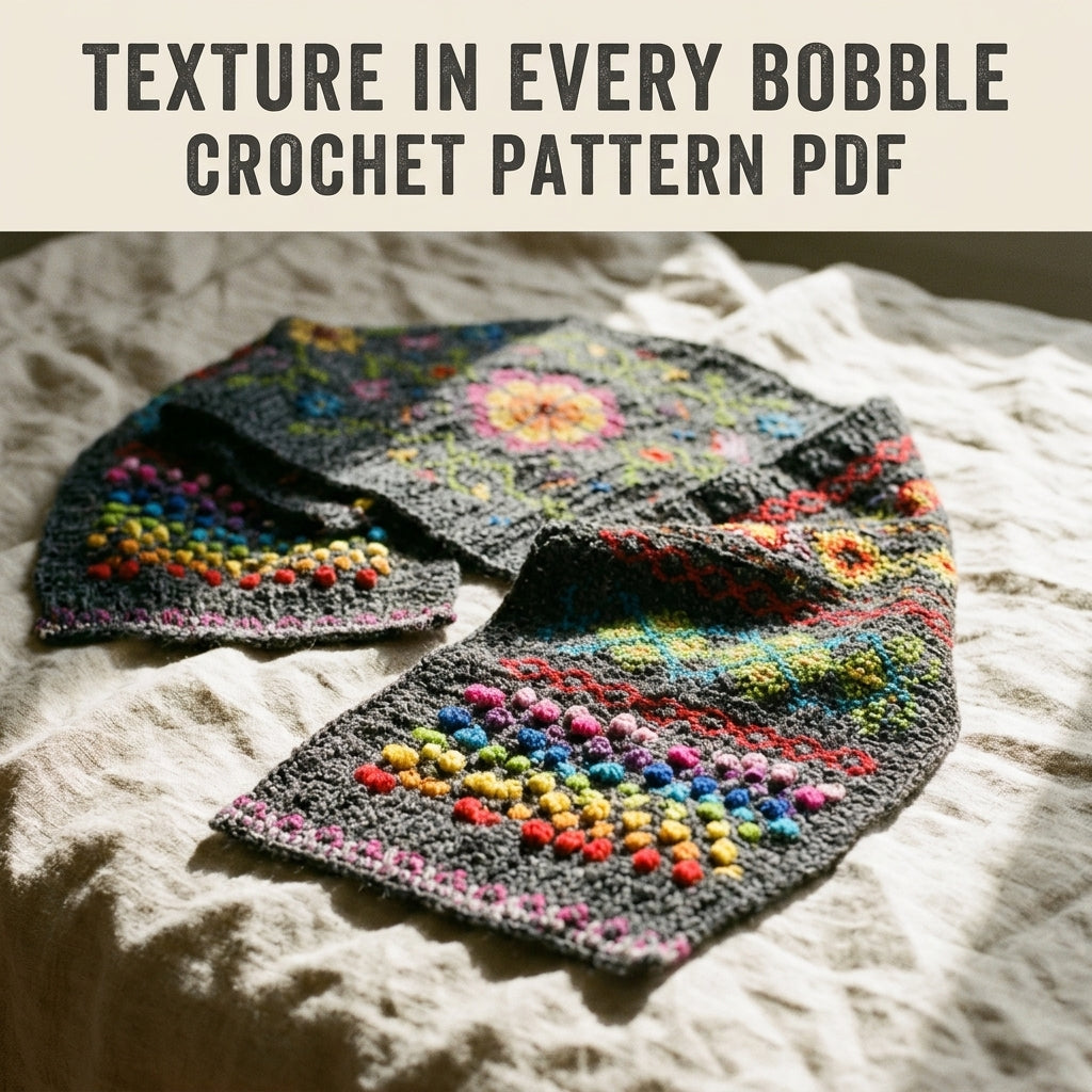 Cross-Stitch Folk Flower Wrap Crochet Pattern PDF – Embroidered Shawl