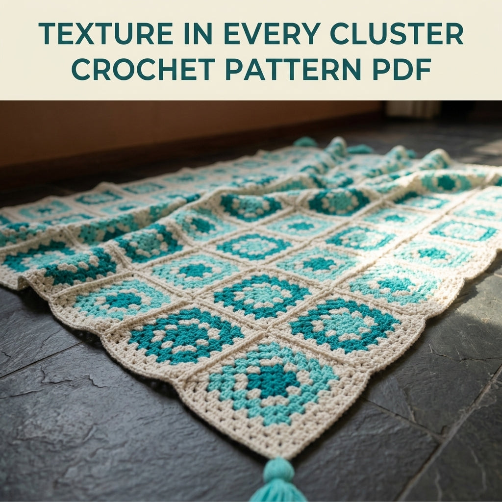 Aqua Granny Throw and Cushion Set Crochet Pattern PDF – Matching Blanket and Pillows