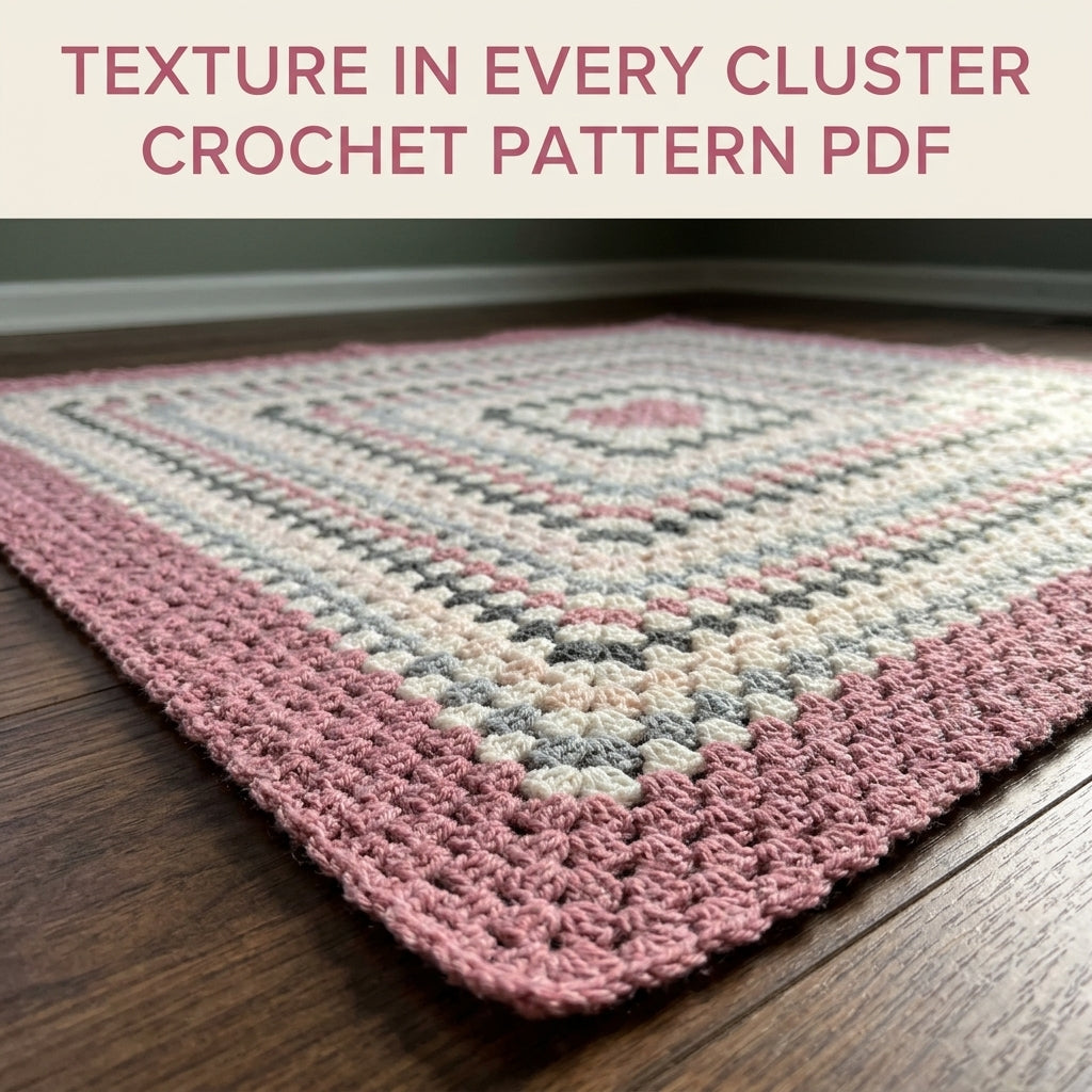 Heart Centre Granny Blanket Crochet Pattern PDF – Giant Granny Square with Heart