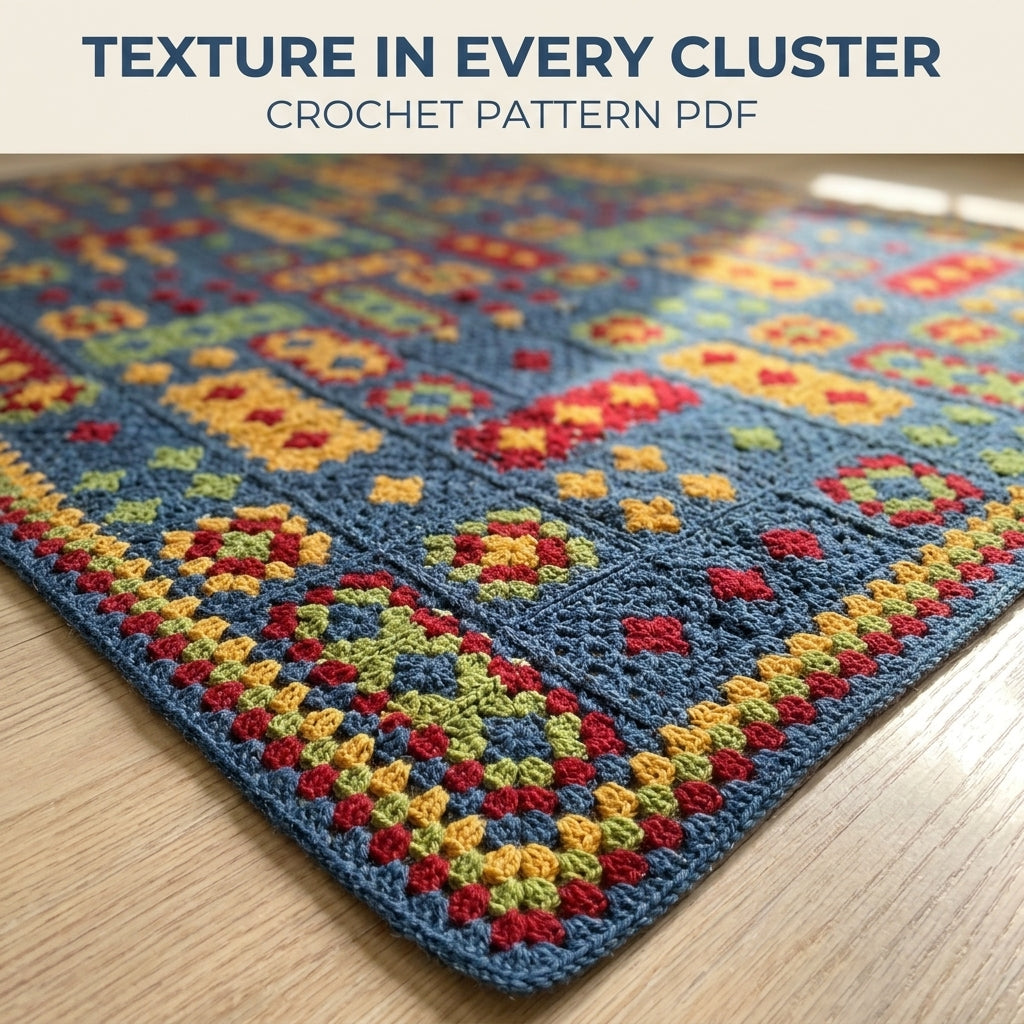 Granny Rectangle Blanket Crochet Pattern PDF – Retro Granny Afghan