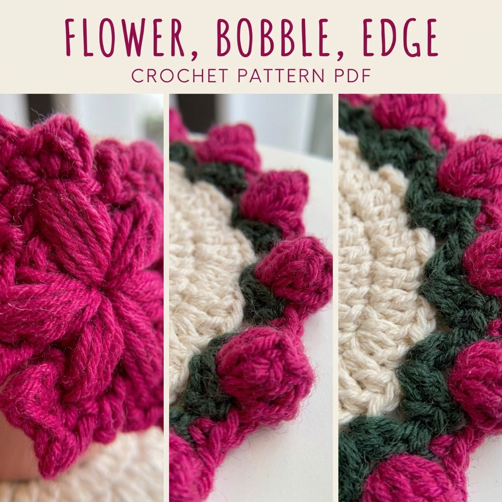 Pink Flower Mug Cozy and Coaster Set Crochet Pattern PDF – Mug Rug Set