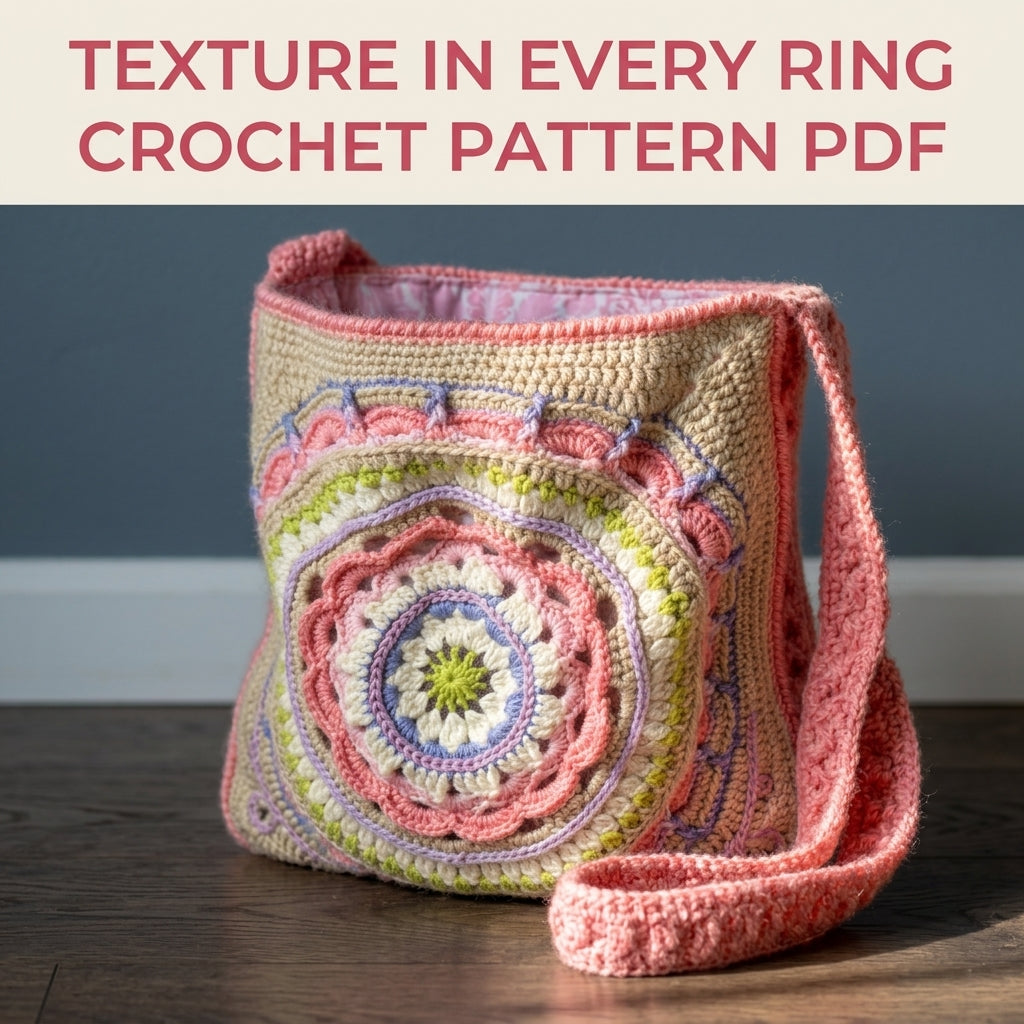 Mandala Lined Shoulder Bag Crochet Pattern PDF – Pastel Mandala Purse with Lining