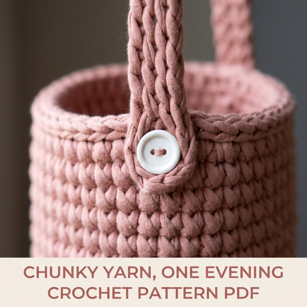 Chunky Car Seat Basket Crochet Pattern PDF – Headrest Hanging Organizer
