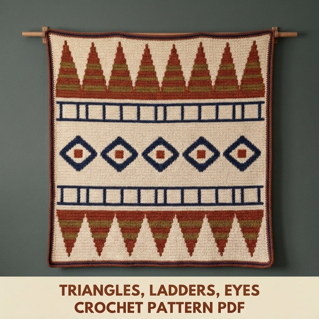 Triangle Tapestry Crochet Pattern PDF – Geometric Crochet Wall Decor