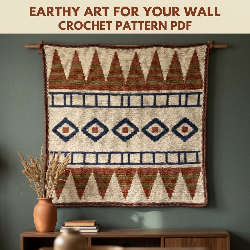 Triangle Tapestry Crochet Pattern PDF – Geometric Crochet Wall Decor