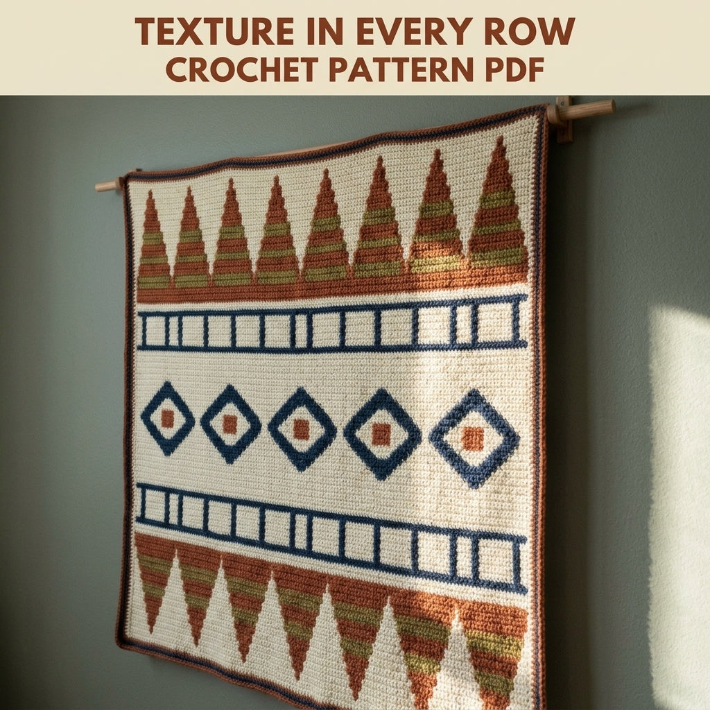 Triangle Tapestry Crochet Pattern PDF – Geometric Crochet Wall Decor