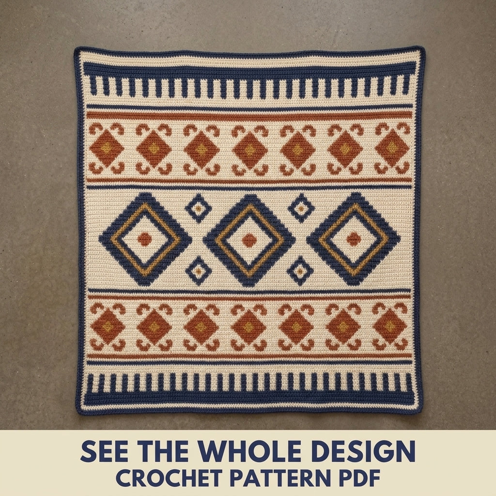 Diamond Tapestry Crochet Pattern PDF – Geometric Crochet Wall Decor