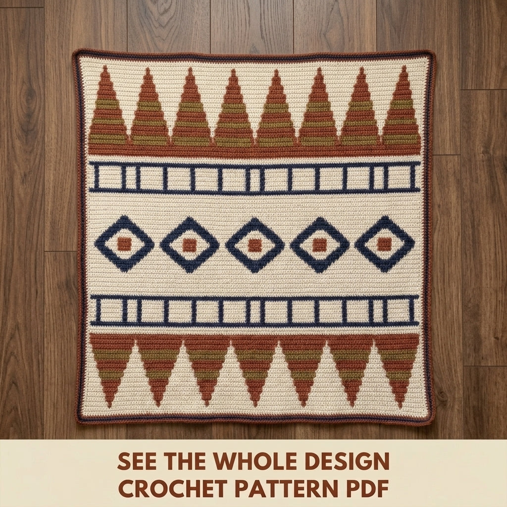 Triangle Tapestry Crochet Pattern PDF – Geometric Crochet Wall Decor